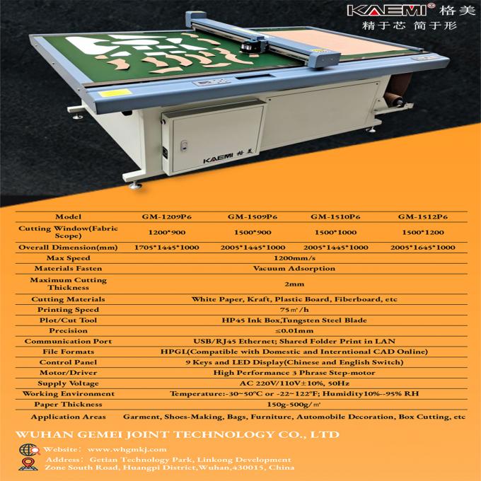Inkjet CAD Cutter Plotter Machine For Footwear Bags Garment Fabric Paper Pattern 2